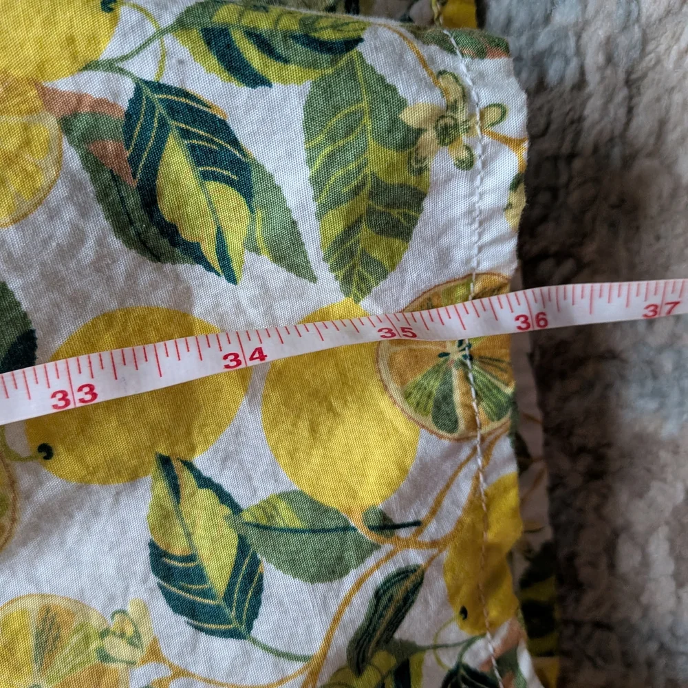 Boden Yellow Lemon Print Puff Sleeve Midi Dress Size 8 Medium - Picture 6 of 6